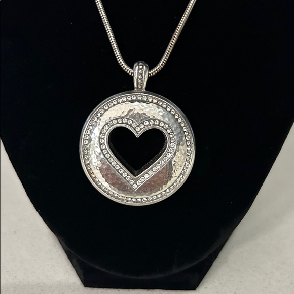 Brighton Silver Heart Pendant Necklace with Crystal Accents - Picture 2 of 5